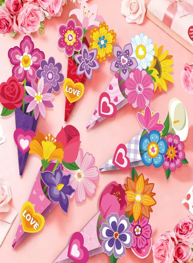 FOIMAS 24 Sets Flower Bouquet Craft Kit Make Your Own Flower Bouquet Craft for Valentine's Day Mother's Day Teacher Appreciation Home Spring Holiday Party Fun Activities - Image 4